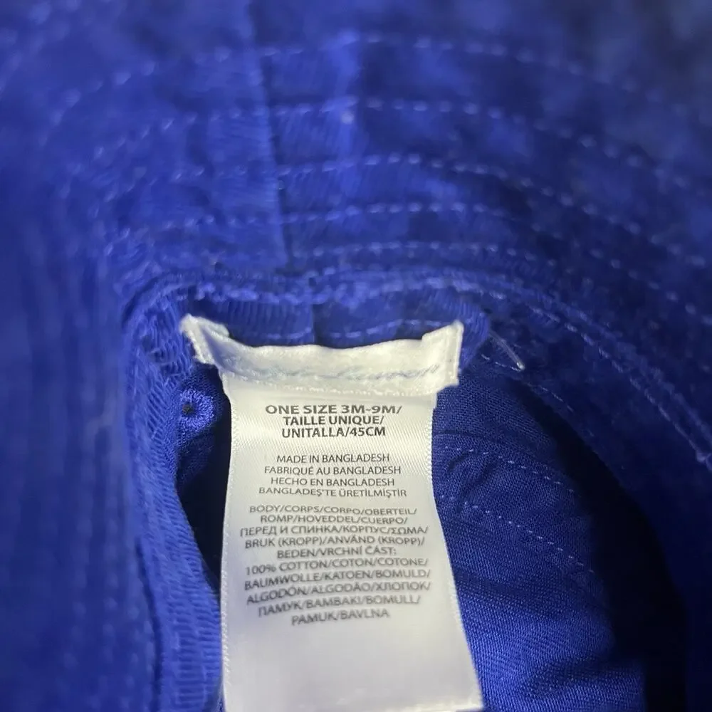 Polo Ralph Lauren Baby Blue Bucket Hat Yellow Pony Infant 3-9 Months 45cm B302
